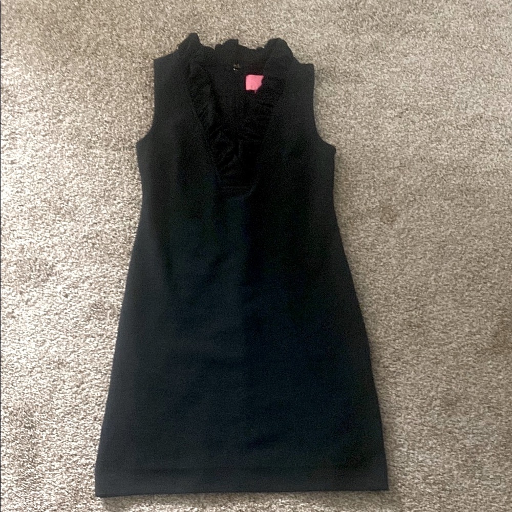 Lilly Pulitzer Black Sleeveless V-Neck Sheath Dress size small